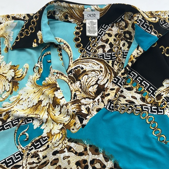 Cache Chain Print Polo Collared Dress - Picture 4 of 7